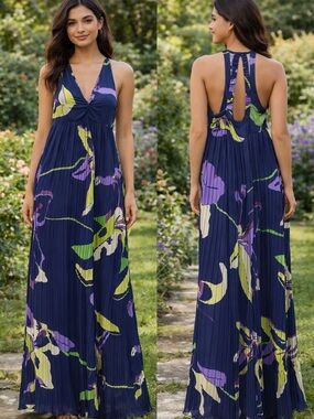 Jonathan Martin Pleated Maxi Dress